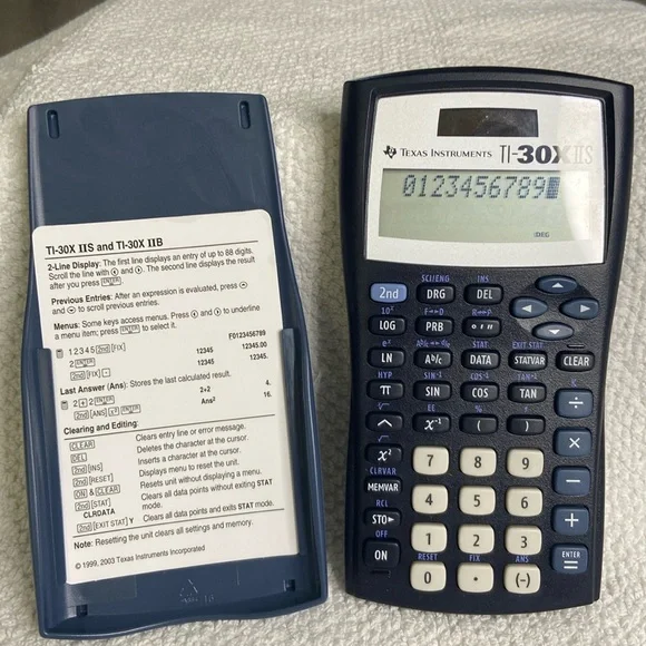 Texas Instruments TI-30X IIS Scientific Calculator – Black with Blue Cover - Picture 1 of 1